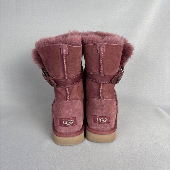 Women's UGG Boots Size 8 Classic Short Nash Not Burgundy Festival Boho - Picture 9 of 15